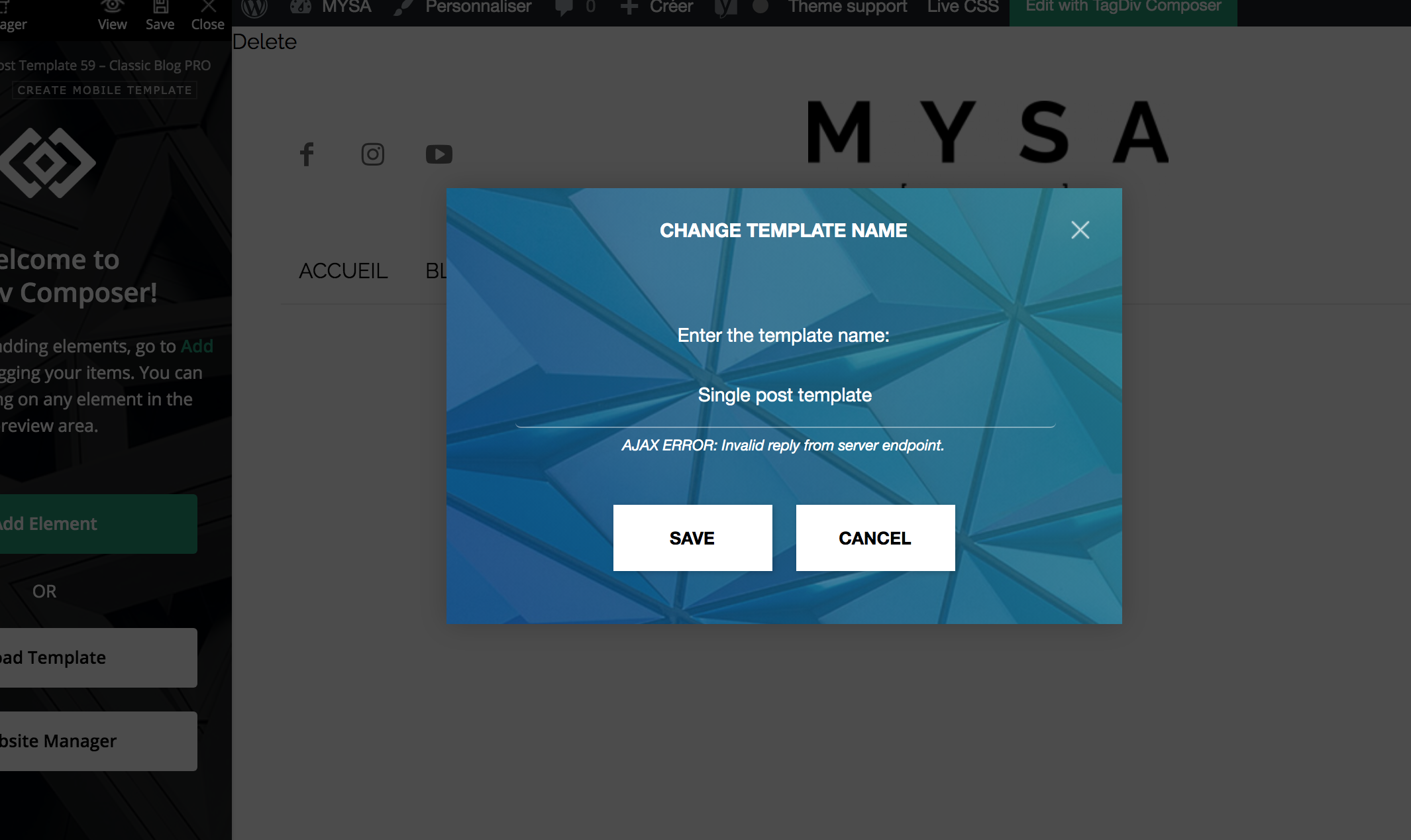 ajax error